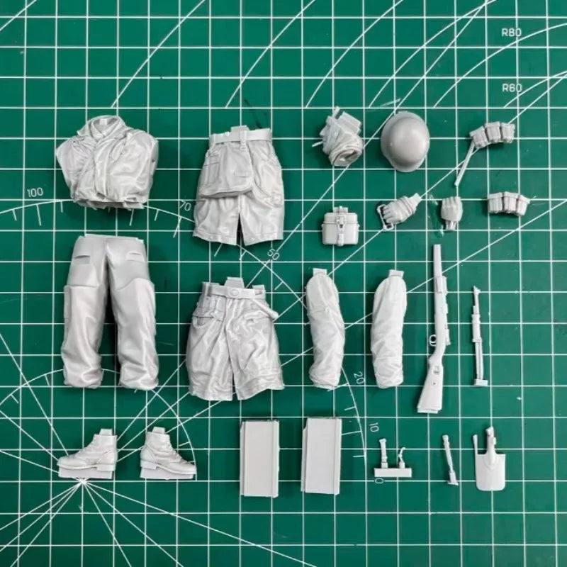 1/16 WWII German Fallschirmjager Paratrooper, Resin Model Figure Kit, Unassembled and Unpainted