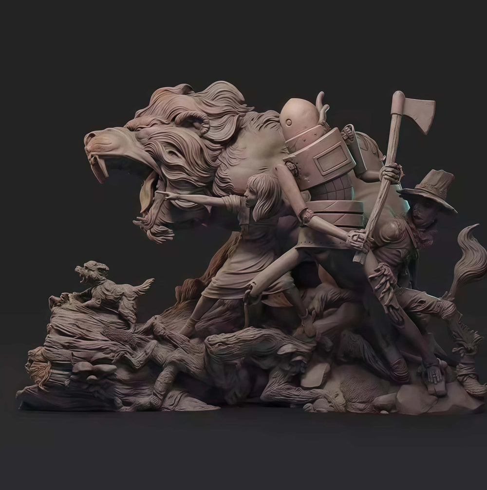 1/24 Young Warrior with Beast Mount, Resin Model Figure Kit, Fantasy Theme, Unassembled and Unpainted