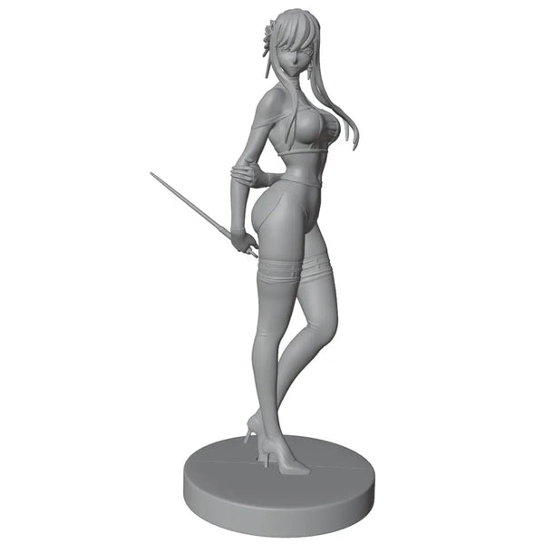 75mm Anime Warrior Woman, Resin Model Figure Kit, Unassembled and Unpainted