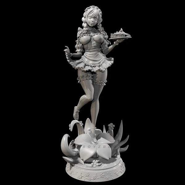 50mm Fantasy Female Maid, Resin Model Figure Kit, Fantasy Theme, Unassembled and Unpainted
