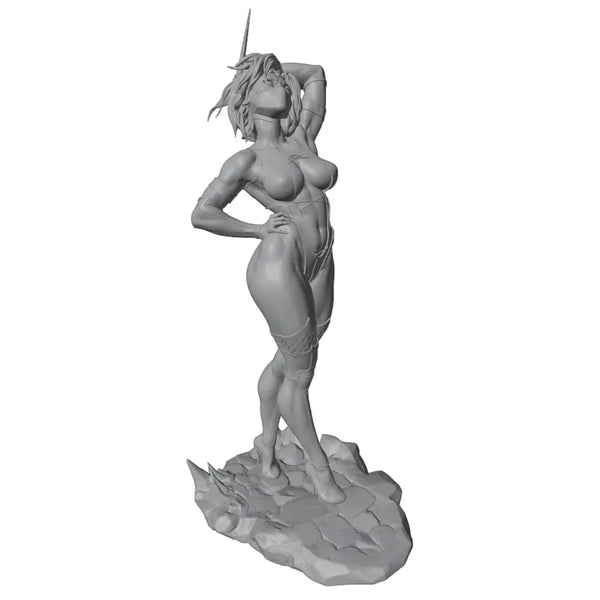 250mm Demon Warrior, Resin Model Figure Kit, Fantasy Theme, Unassembled and Unpainted