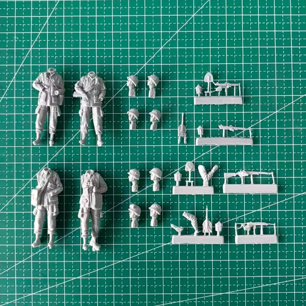 1/35 WWII US 101st Airborne, 4 Figures, Resin Model Figure Kit, Unassembled and Unpainted