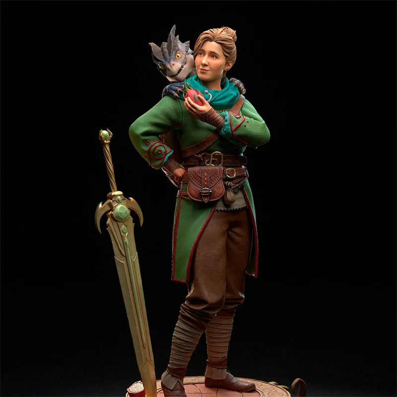 1/24 Female Warrior in Armor with Greatsword, Resin Model Figure Kit, Fantasy Theme, Unassembled and Unpainted
