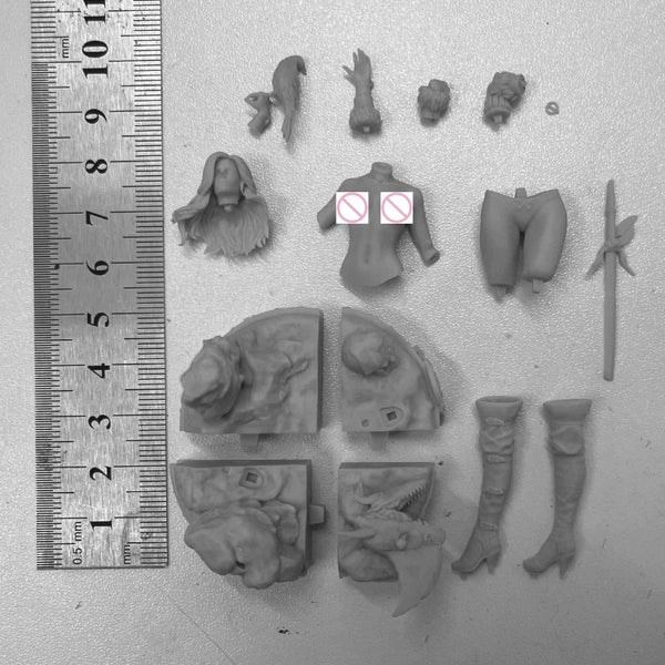 75mm Female Fantasy Hunter, Resin Model Figure Kit, Fantasy Theme, Unassembled and Unpainted