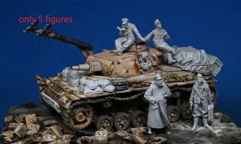 1/35 WWII Soviet Soldiers, 5 Figures, Resin Model Figure Kit, Unassembled and Unpainted