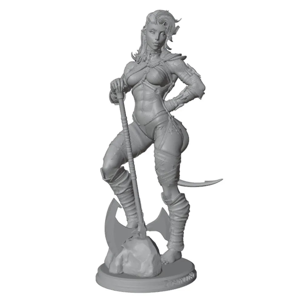 75mm Female Orc Warrior, Resin Model Figure Kit, Fantasy Theme, Unassembled and Unpainted