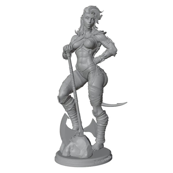 75mm Female Orc Warrior, Resin Model Figure Kit, Fantasy Theme, Unassembled and Unpainted