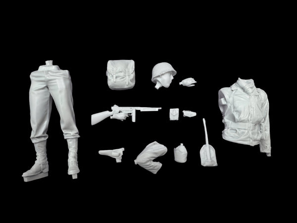 1/16 WWI British Infantryman Standing with Rifle, Resin Model Figure Kit, Unassembled and Unpainted