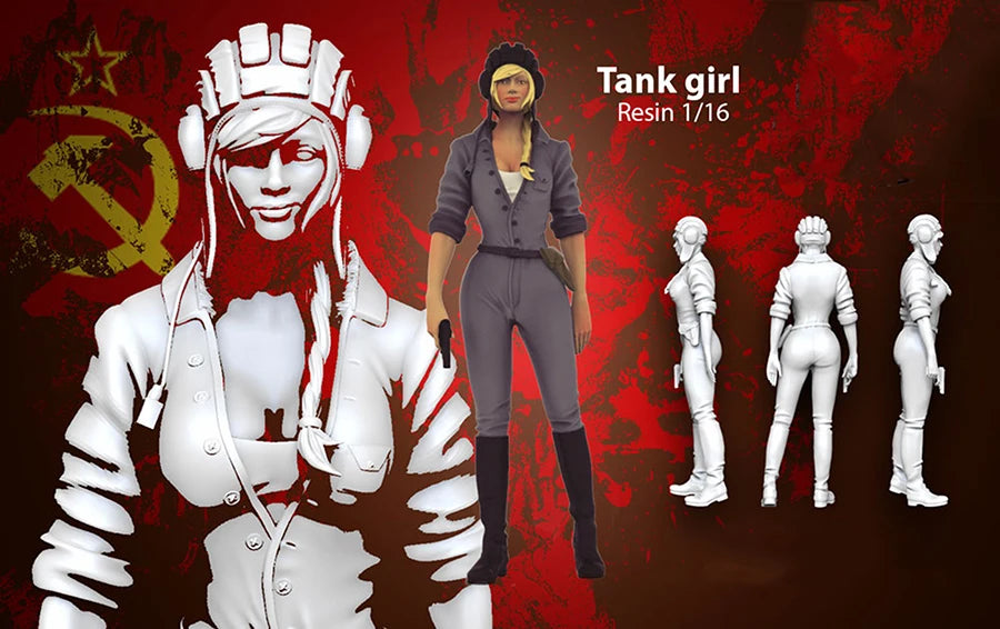 1/16 Modern Soviet Tank Girl, Resin Model Figure Kit, Unassembled and Unpainted
