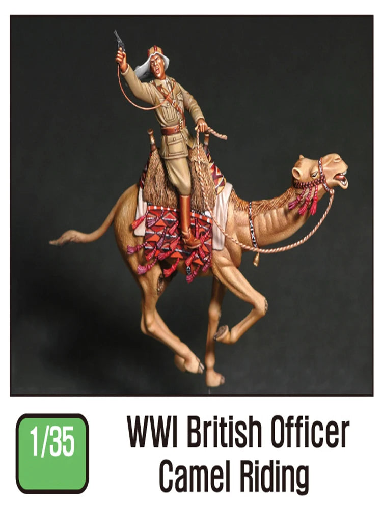 1/35 WWI British Officer on Camel, Resin Model Figure Kit, Unassembled and Unpainted