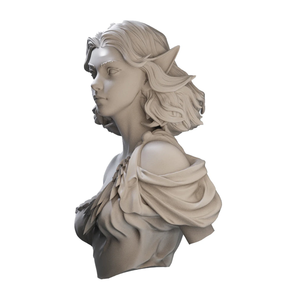 1/10 Elven Female, 3 Figures, Resin Model Bust Kit, Fantasy Theme, Unassembled and Unpainted
