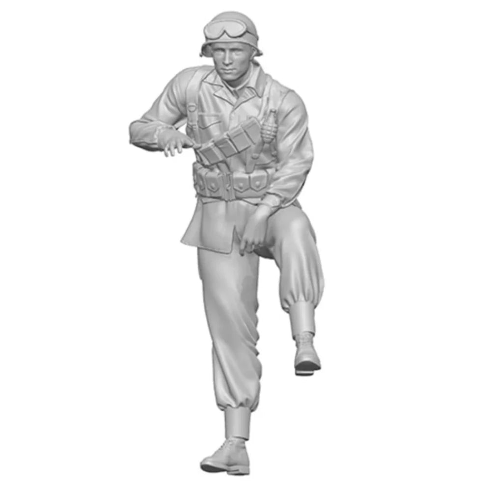 1/35 WWII U.S. Army Soldiers with Willys MB, 4 Figures, Resin Model Figure Kit, Unassembled and Unpainted