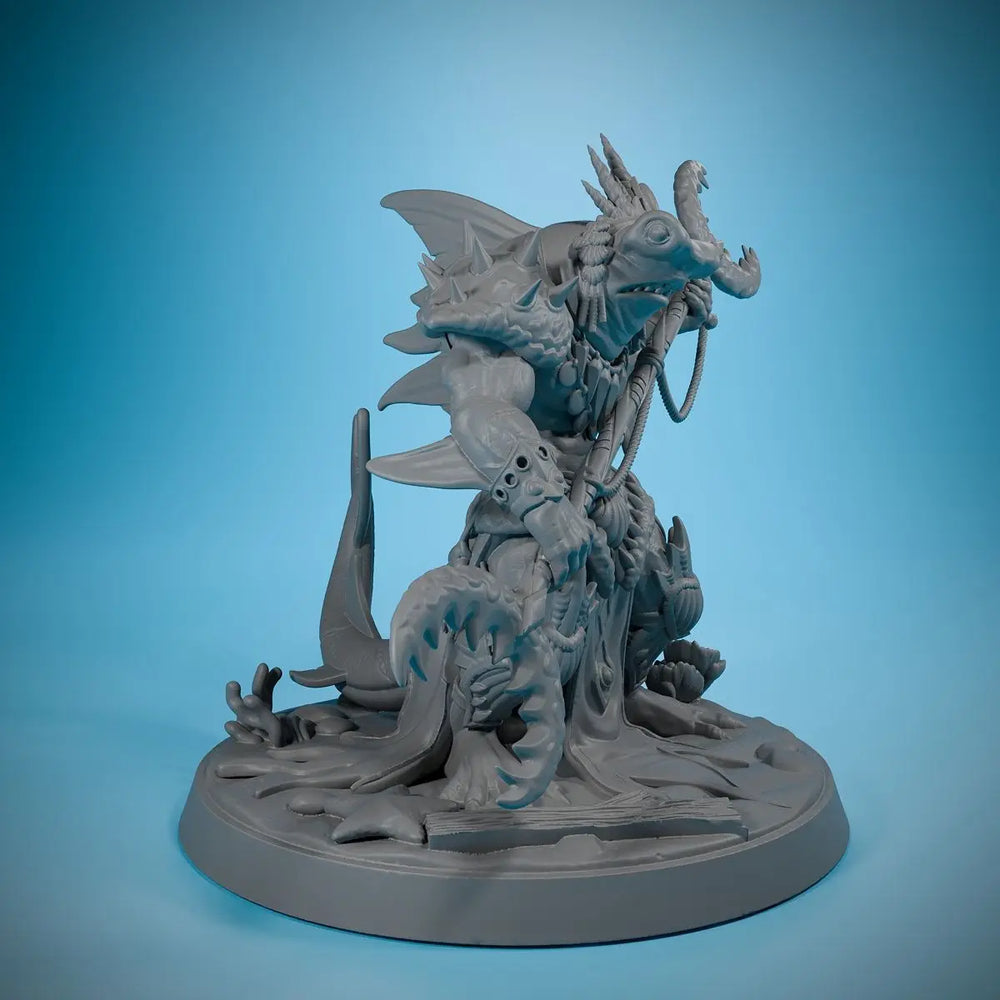 Shark King Demon, Resin Model Figure Kit, Fantasy Theme, Unassembled and Unpainted