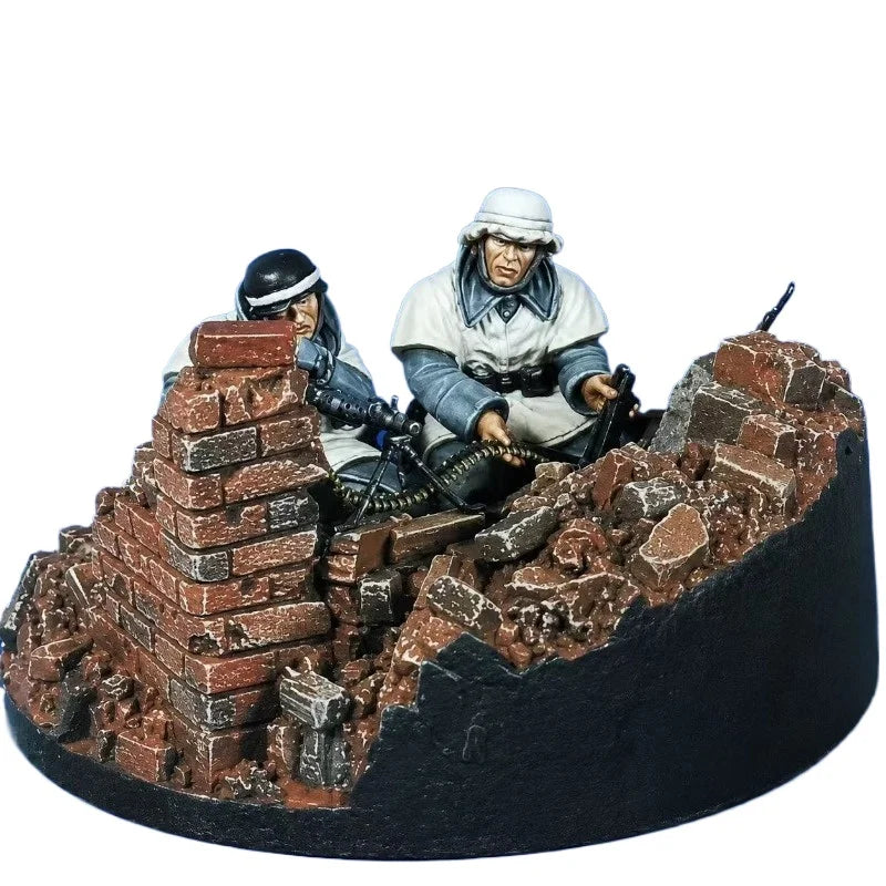 1/35 WWII German Machine Gun Squad, 2 Figures, Resin Model Figure Kit, Unassembled and Unpainted