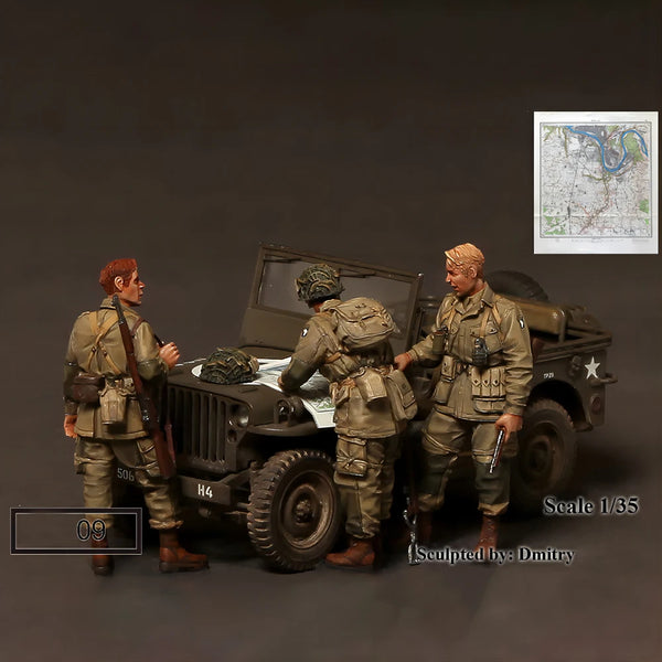 1/35 WWII Soviet Motor Infantry Squad, 3 Figures, Resin Model Figure Kit, Unassembled and Unpainted