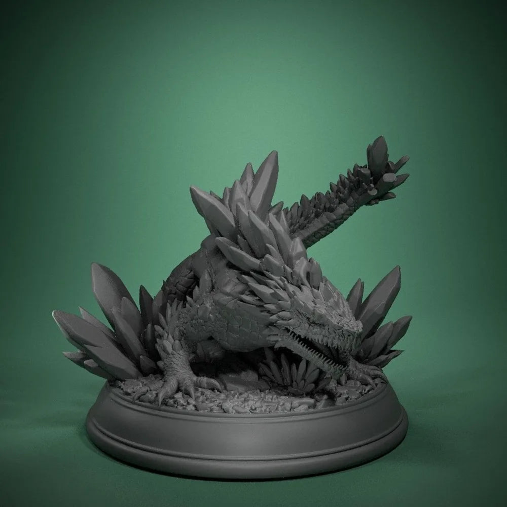 45mm Crystal Lizard, Resin Model Creature Kit, Fantasy Theme, Unassembled and Unpainted