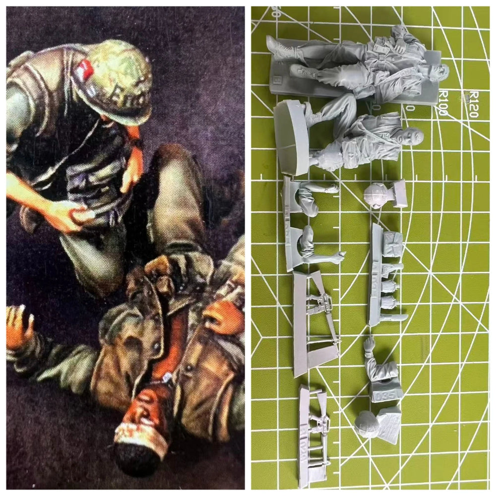 1/35 Modern US Military Rescue, 2 Figures, Resin Model Figure Kit, Unassembled and Unpainted