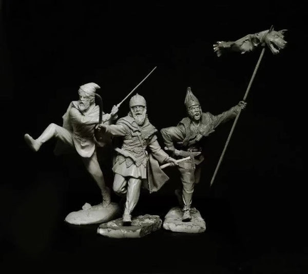 75mm Ancient Dacian Warriors, 3 Figures, Resin Model Figure Kit, Unassembled and Unpainted
