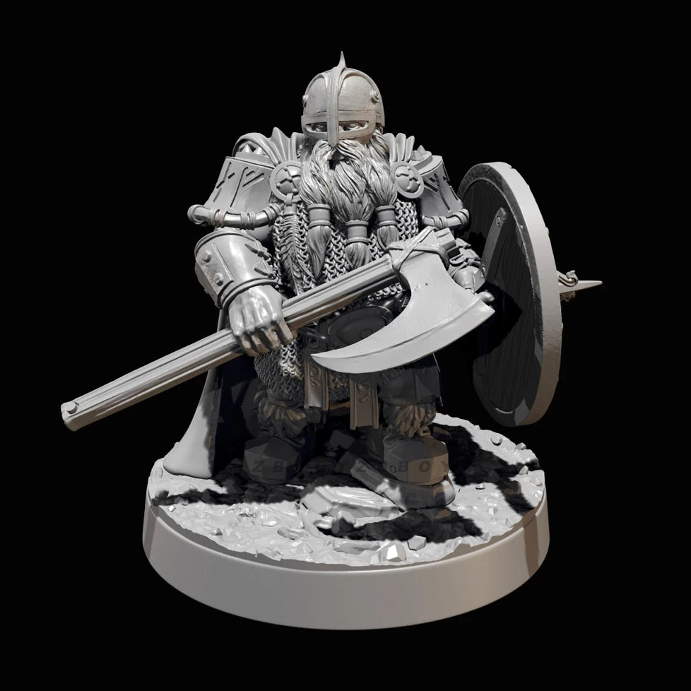 Dwarf Warrior, Resin Model Figure Kit, Fantasy Theme, Unassembled and Unpainted