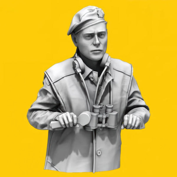 1/35 WWII British Tank Commander, Resin Model Bust Kit, Unassembled and Unpainted