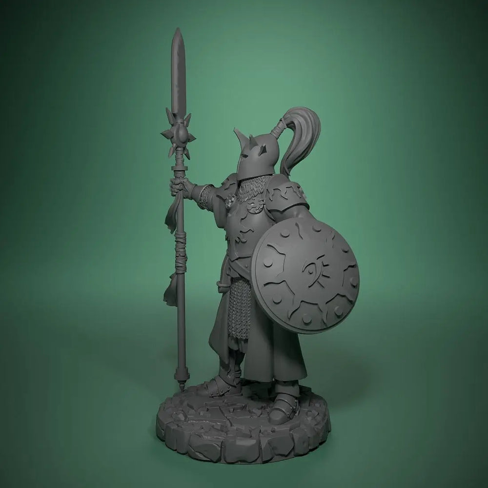 Medieval Fantasy Knight with Spear, Resin Model Figure Kit, Unassembled and Unpainted