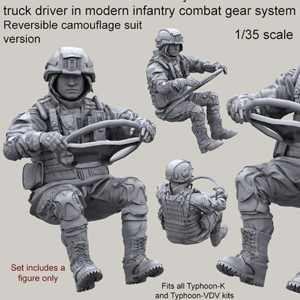 1/35 Modern Russian Soldier in Reversible Camouflage Suit, Resin Model Figure Kit, Unassembled and Unpainted