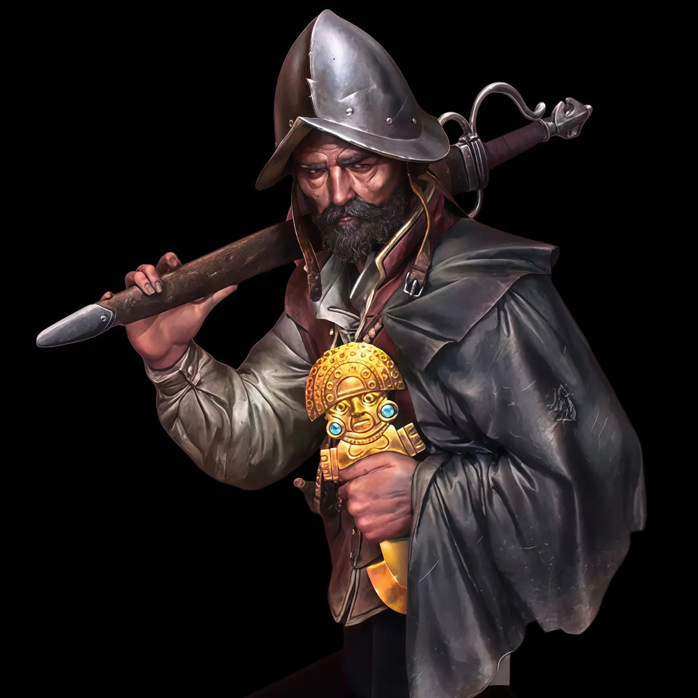 1/10 Conquistador Treasure Hunter, Resin Model Bust Kit, Historical Theme, Unassembled and Unpainted