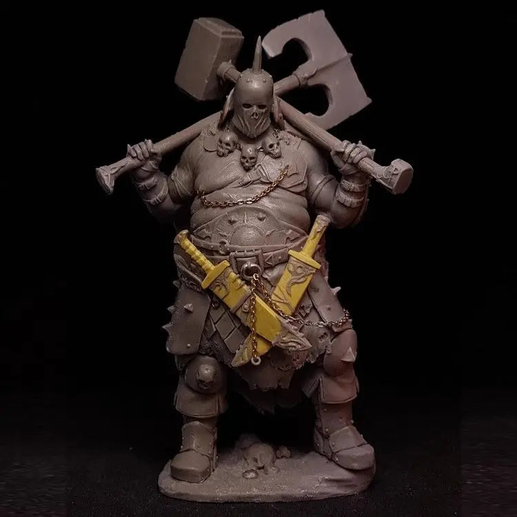 1/24 Horned Barbarian with Dual Axes, Resin Model Figure Kit, Fantasy Theme, Unassembled and Unpainted