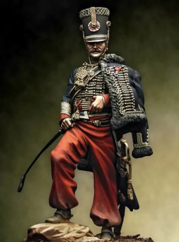 1/24 Napoleonic European Cavalry Officer, Resin Model Figure Kit, Unassembled and Unpainted
