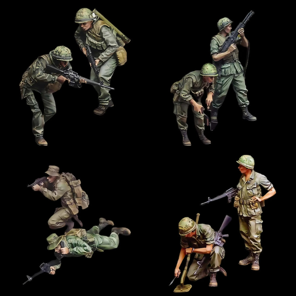1/35 Modern Tactical Infantry Squad in Combat, 8 Figures, Resin Model Figure Kit, Unassembled and Unpainted
