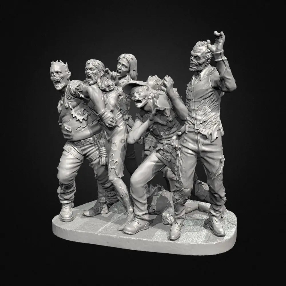 75mm Zombie, 5 Figures, Resin Model Figure Kit, Fantasy Theme, Unassembled and Unpainted