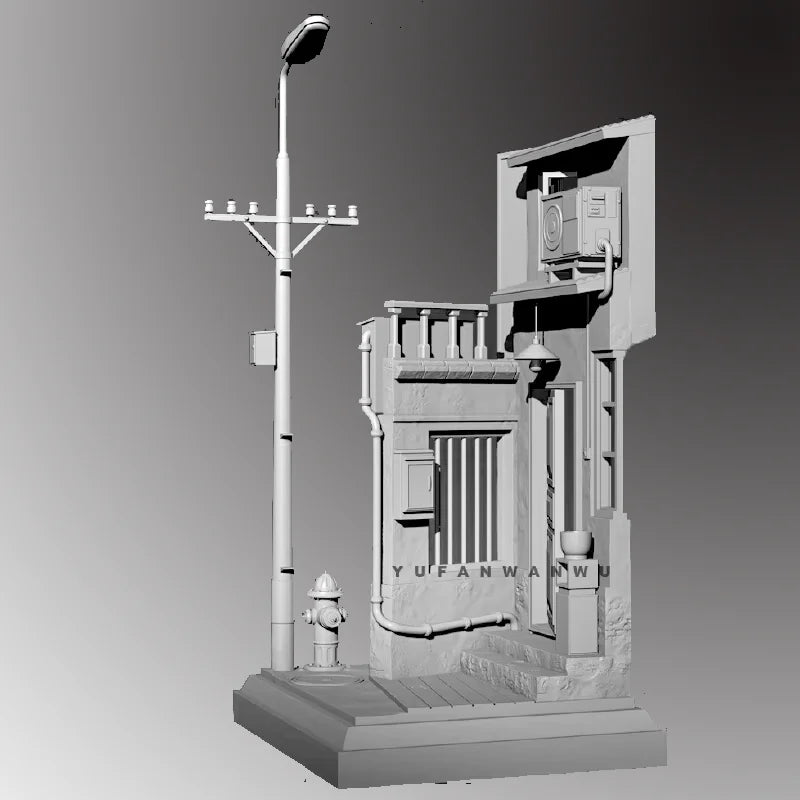 1/35 Modern Street Corner Scene, Resin Model Diorama Kit, Historical Theme, Unassembled and Unpainted