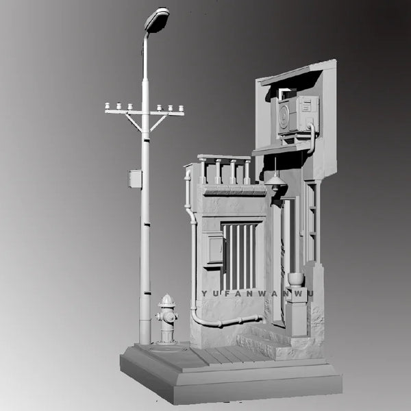 1/35 Modern Street Corner Scene, Resin Model Diorama Kit, Historical Theme, Unassembled and Unpainted