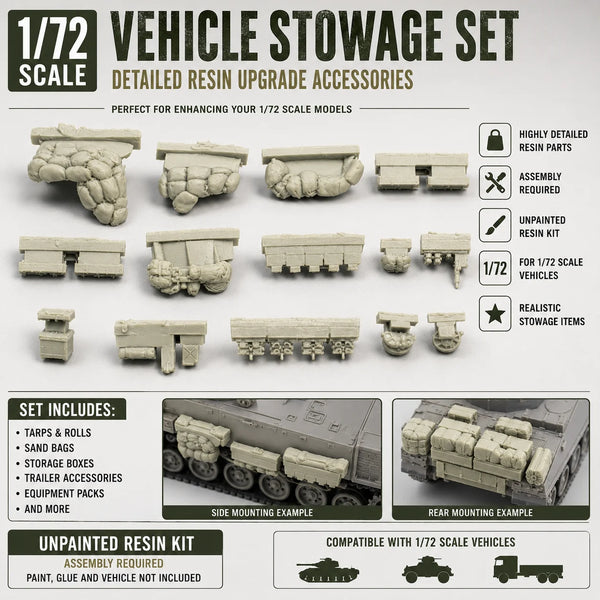 1/72 Modern 1/72 Modern Vehicle Cargo & Stowage Pack, Resin Model Accessory Kit, Unpainted