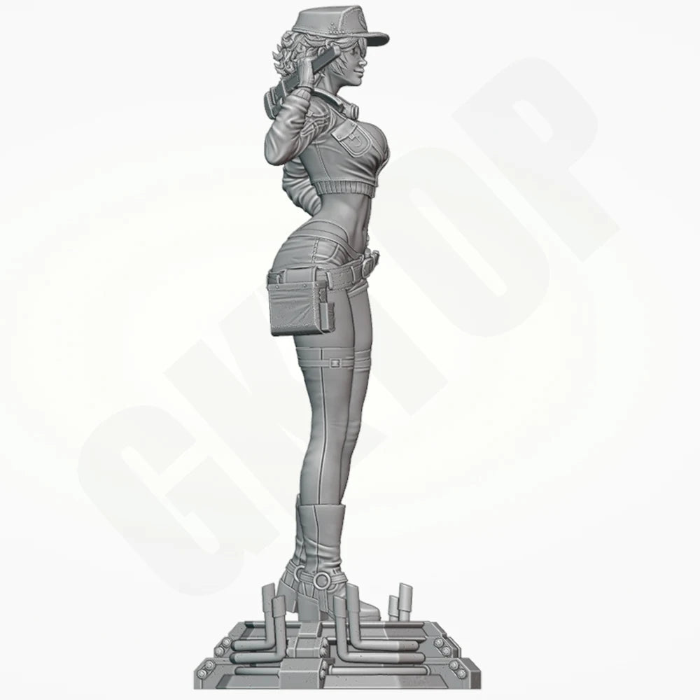 1/24 Modern Tactical Female Commando with Combat Rifle, Resin Model Figure Kit, Unassembled and Unpainted