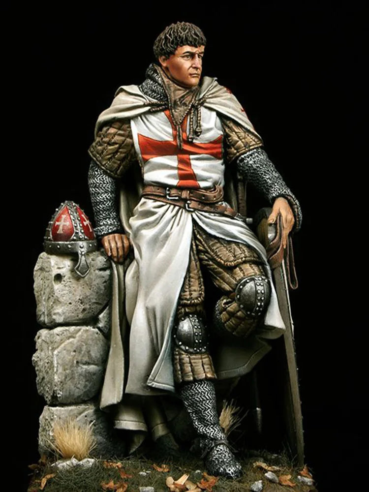 75mm Medieval Livonian Knight, Resin Model Figure Kit, Unassembled and Unpainted