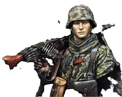 1/10 WWII German Infantry with MP40 and Camo Helmet, Resin Model Figure Kit, Unassembled and Unpainted