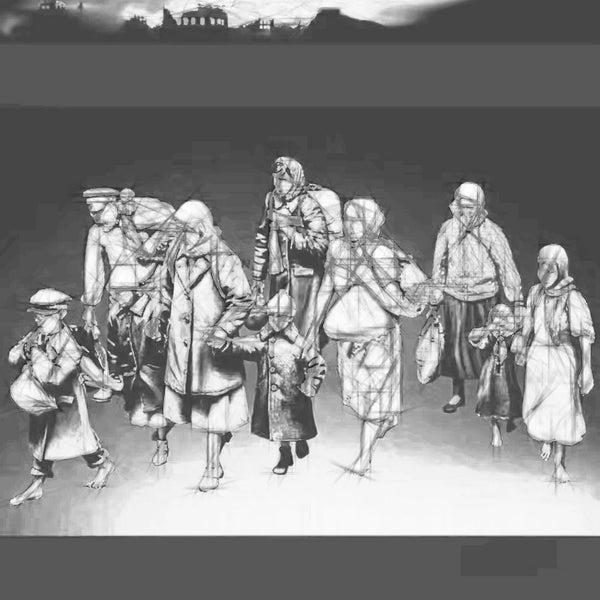 1/35 WWII European Civilians & Evacuees, 10 Figures, Resin Model Figure Kit, Unassembled and Unpainted