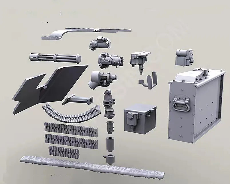 1/35 Modern M134D Minigun with Picatinny Rail, Resin Model Accessory Kit, Unpainted