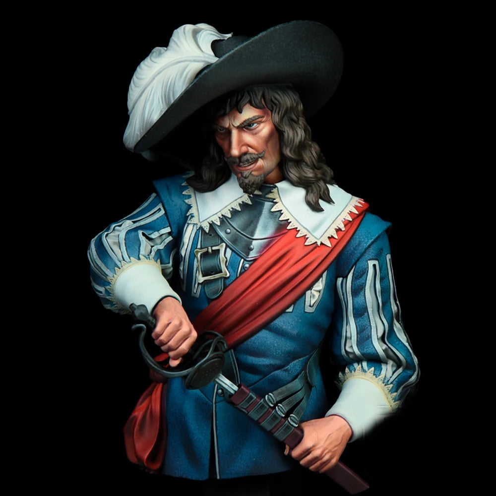 1/12 Napoleonic European Officer, Resin Model Bust Kit, Unassembled and Unpainted