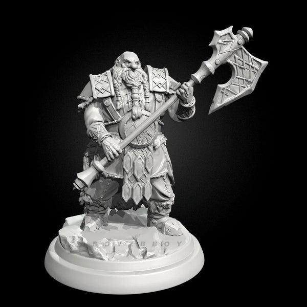50mm Orc Warrior with Raised Battle Axe, Resin Model Figure Kit, Fantasy Theme, Unassembled and Unpainted