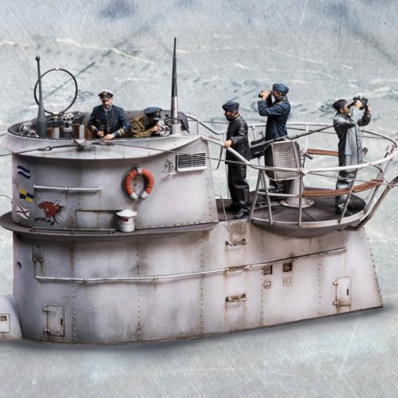1/35 WWII Submarine Crew, 5 Figures, Resin Model Figure Kit, Unassembled and Unpainted