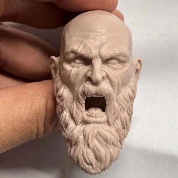 1/6 Kratos Warrior Head, Resin Model Bust Kit, Mythology Theme, Unassembled and Unpainted