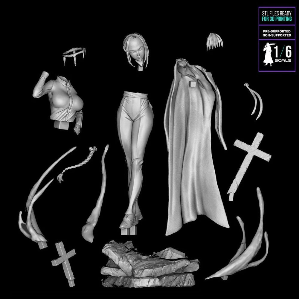 Chainsaw Girl, Resin Model Figure Kit, Anime Theme, Unassembled and Unpainted
