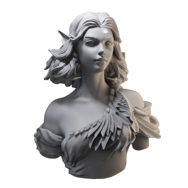 1/10 Elven Female, 3 Figures, Resin Model Bust Kit, Fantasy Theme, Unassembled and Unpainted