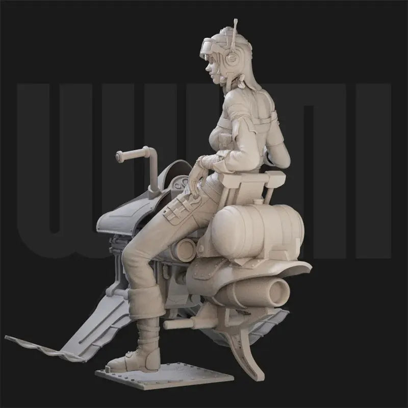 1/24 Female Airship Engineer, Resin Model Figure Kit, Sci-Fi Theme, Unassembled and Unpainted