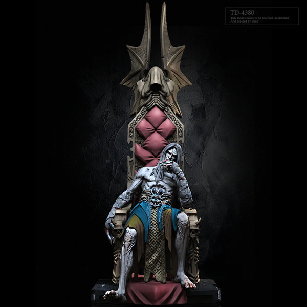75mm Female with Winged Throne, Resin Model Figure Kit, Fantasy Theme, Unassembled and Unpainted
