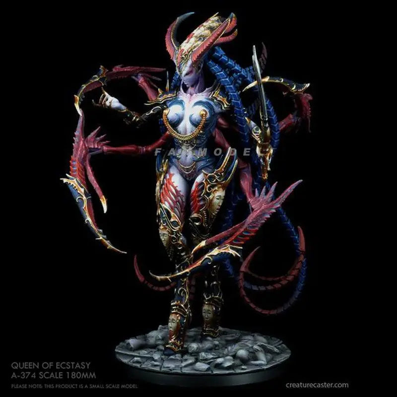 180mm Dark Fantasy Demonic Female Warrior, Resin Model Figure Kit, Fantasy Theme, Unassembled and Unpainted