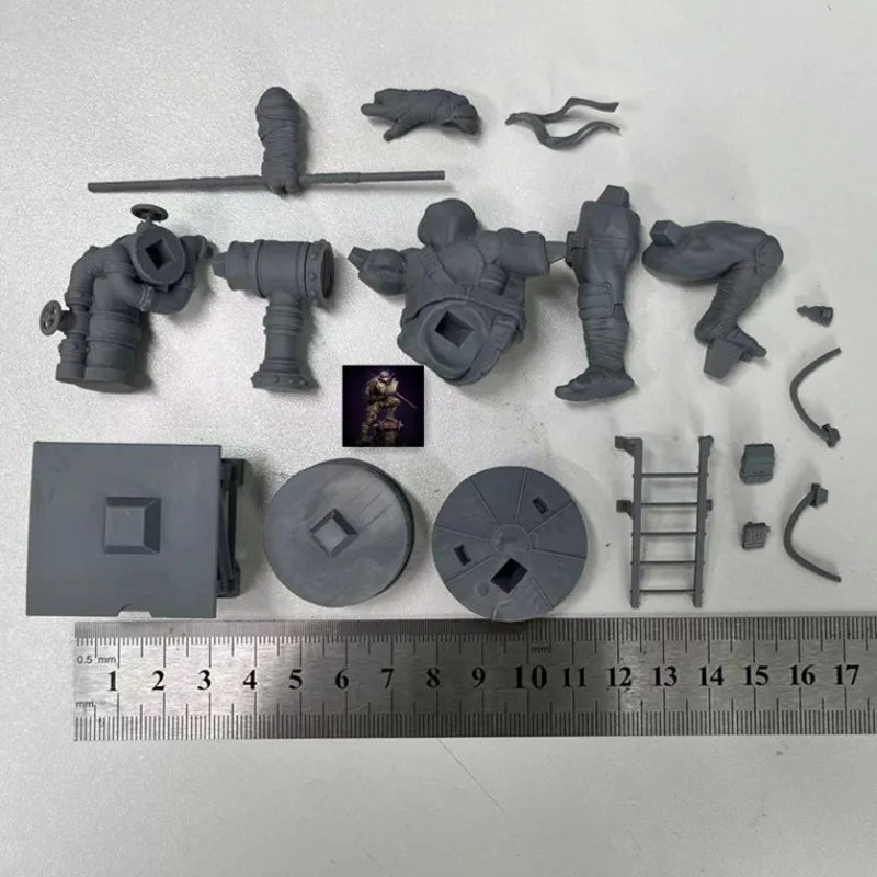 1/24 Orc Warrior, 4 Figures, Resin Model Figure Kit, Fantasy Theme, Unassembled and Unpainted