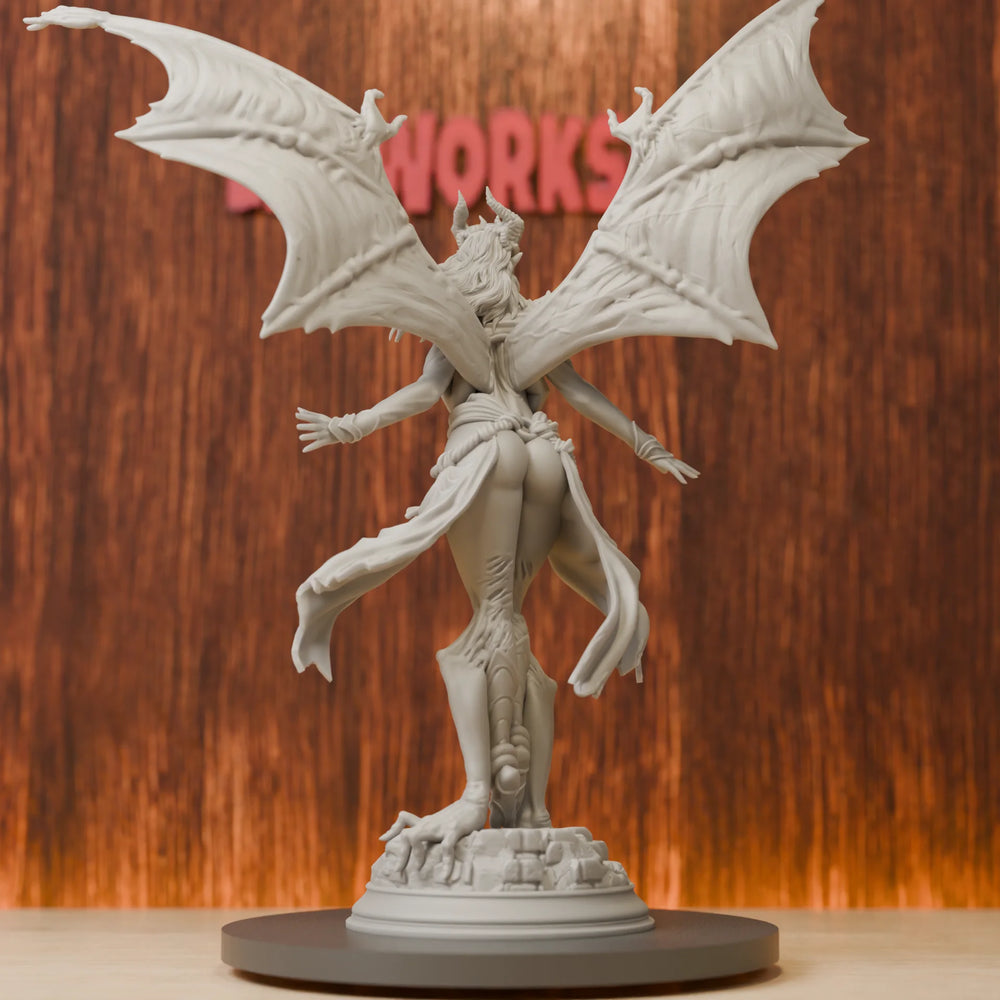 75mm Female Demon, Resin Model Figure Kit, Fantasy Theme, Unassembled and Unpainted